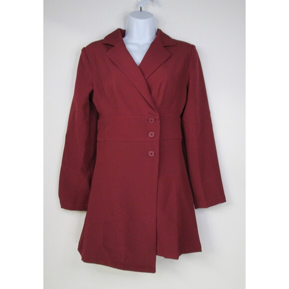 Commense Burgundy Buttoned Jacket - Picture 12 of 12